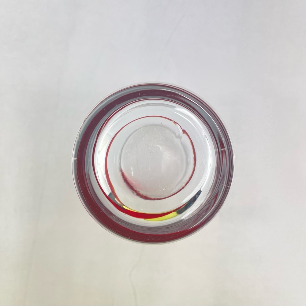 Pier 1 Retired Red Swirl Hand Blown 12 Oz Tumblers Set of 6 - Picture 6 of 8